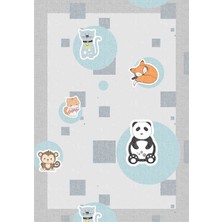 Limajuno Home & Kids Carpet Ayı Kedi Maymun Tilki Desenli Dijital Baskılı Çocuk HALISI_100 x 150  cm
