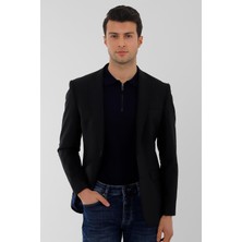 Uki Lacivert Mono Yaka 2 Düğme Çift Yırtmaç Ceket