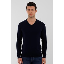 Uki Lacivert V Yaka Triko Kazak