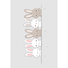 Limajuno Home & Kids Carpet Tavşan Sıralı Desenli Dijital Baskılı Çocuk HALISI_100 x 150  cm