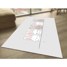 Limajuno Home & Kids Carpet Tavşan Sıralı Desenli Dijital Baskılı Çocuk HALISI_100 x 150  cm