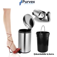 5 Litre Paslanmaz Çelik Pedallı Çöp Kovası Ofis, Mutfak, Banyo, Bahçe Kullanımı