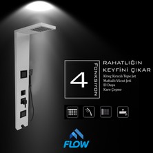 Flow Yapı Atlas Silver Gri Premium Masajlı Duş Paneli - Dikey Jakuzi - Robot Duş - El Duşu - Lüx Duş