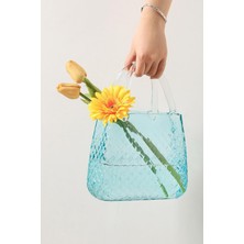 Kristal Cam Vazo - Şık ve Modern Dekoratif Çanta Şeklinde Vazo