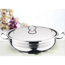 Marifesto Bestinox 32 cm 7 Litre 304 Paslanmaz Çelik Büyük Boy Basık Pilav Tenceresi