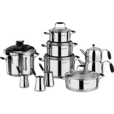 Korkmaz Flora Hiper Set 17 Parça Siyah