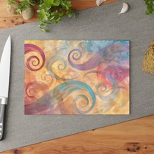 Painted Anarchy Sanatsal Desenli Temperli Cam Kesme Tahtası Seti - Şık, Dayanıklı, Çizilmez Cam