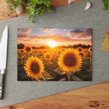 Painted Anarchy Gündoğumu Temalı Temperli Cam Kesme Tahtası Seti - Şık ve Dayanıklı