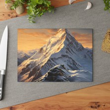 Painted Anarchy Dokulu Manzaradan Esinlenen Temperli Cam Kesme Tahtası - Kolay Temizlik Için Şık