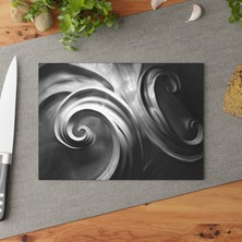 Painted Anarchy Kaymaz Yüzeyli Şık Temperli Cam Kesme Tahtası  ve Çizilmez - Doku Desenli Tasarım