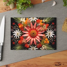 Painted Anarchy Elegant Floral Temperli Cam Kesme Tahtası Seti - Şık Kaymaz Yüzey, Çizilmez,  - Dayanıklı