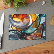 Painted Anarchy Şık Minimalist Temperli Cam Kesme Tahtası - Kaymaz Yüzey, Çizilmez ve Temizlemesi Kolay