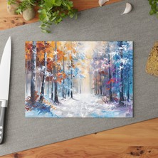 Painted Anarchy Şık Renkli Peyzaj Cam Kesme Tahtası Seti - Temperli Cam, Kaymaz Yüzey, Çizilmez - Kolay Temizlenen