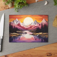 Painted Anarchy Yaratıcı Geometrik Tasarım Temperli Cam Kesme Tahtası - Kaymaz Yüzeyli ve Çizilmez  Camlı Şık