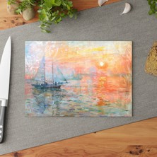 Painted Anarchy Işık ve Gölge Teması Şık Temperli Cam Kesme Tahtası - Çizilmez Cam