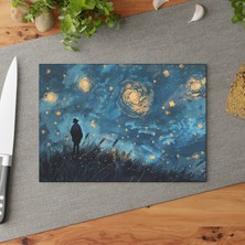 Painted Anarchy Şık Sanatsal Ifadeli Cam Kesme Tahtası - Kaymaz Yüzey ve Çizilmez - Kolay Temizlenebilir