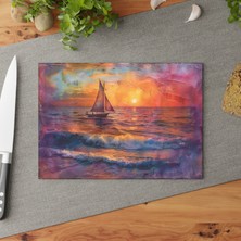 Painted Anarchy Kaymaz Yüzeyli Şık Temperli Cam Kesme Tahtası - Çizilmez ve Kolay Temizlenebilir