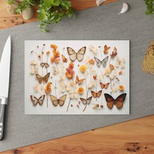 Painted Anarchy Çiçek Desenli Temperli Cam Kesme Tahtası Seti - Çizilmez Yüzeyli, Kolay Temizlenen Şık Kaymaz