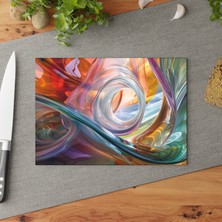 Painted Anarchy Soyut Sanat Tasarımlı Temperli Cam Kesme Tahtası - Şık Kaymaz Yüzey, Çizilmez, Kolay Temizlenebilir