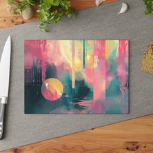 Painted Anarchy Şık Temperli Cam Kesme Tahtası - Soyut Sanat Tasarımı | Kaymaz Yüzey, Çizilmez,  |