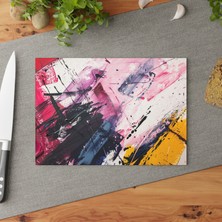 Painted Anarchy Zarif Temperli Cam Kesme Tahtası - Şık Tasarım, Kaymaz Yüzey, Çizilmez - Kolay Temizlik Için