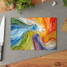 Painted Anarchy Zarif Cam Kesme Tahtası Seti - Şık ve Dayanıklı Temperli Cam - Kaymaz Yüzey - Çizilmez