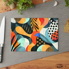 Painted Anarchy Zarif Dokulu Cam Kesme Tahtası - Çizilmez Kaymaz Yüzey - Mutfak Dekoru Sanat Eseri