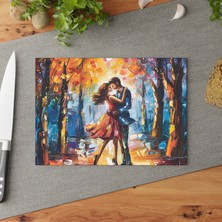 Painted Anarchy Renkli Manzara Canlı Tasarım Temperli Cam Kesme Tahtası - Şık ve Dayanıklı