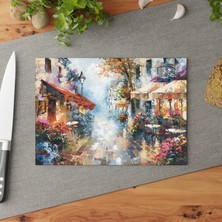 Painted Anarchy Çarpıcı Duygusal Sanat Şık Temperli Cam Kesme Tahtası - Çizilmez, Kaymaz Yüzeyli,