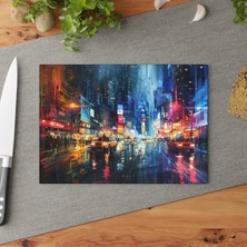 Painted Anarchy Premium Temperli Cam Kesme Tahtası - Şık Tasarım, Kaymaz Yüzey, Çizilmez - Kolay Temizlenebilir