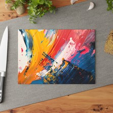 Painted Anarchy Modern Temperli Cam Kesme Tahtası - Şık, Kaymaz, Çizilmez - Kolay Temizlenebilir