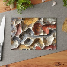 Painted Anarchy Etkileyici Boya Dokusu ve Kaymaz Yüzeyi ile Şık Temperli Cam Kesme Tahtası