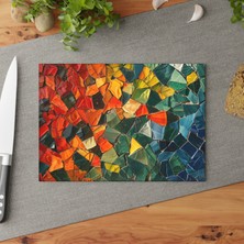 Painted Anarchy Modern Temperli Cam Kesme Tahtası Seti - Şık Tasarım, Kaymaz Yüzey, Çizilmez