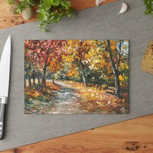 Painted Anarchy Zarif Temperli Cam Kesme Tahtası Seti - Şık Tasarım, Kaymaz Yüzey, Çizilmez - Işık ve Gölge Oyunu