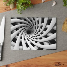 Painted Anarchy Geometrik Temperli Cam Kesme Tahtası - Şık ve Dayanıklı