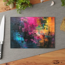 Painted Anarchy Sanatsal Desenler Temperli Cam Kesme Tahtası - Şık ve Dayanıklı