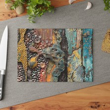 Painted Anarchy Soyut Dokulu Cam Kesme Tahtası - Şık Tasarım, Çizilmez, Kaymaz Yüzey, Kolay Temizlenebilir