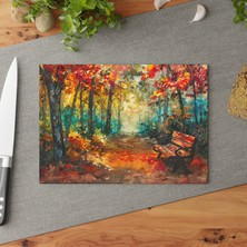 Painted Anarchy Zarif Dokulu Cam Kesme Tahtası - Şık Tasarım, Çizilmez, Kolay Temizlenebilir