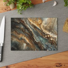 Painted Anarchy Şık Dokulu Yüzeyli Cam Kesme Tahtası Seti - Temperli Cam, Kaymaz, Çizilmez ve , Şık