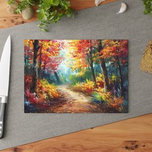 Painted Anarchy Şık Doku Desenli Temperli Cam Kesme Tahtası Seti - Kaymaz Yüzeyli, Çizilmez, Kolay Temizlenebilir