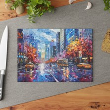 Painted Anarchy Şık Temperli Cam Kesme Tahtası - Kaymaz Yüzey, Çizilmez,  | Işık ve Gölge Oyunu Için