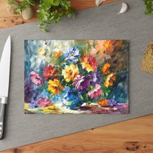 Painted Anarchy Soyut Empresyonizm Cam Kesme Tahtası Seti - Şık Tasarım, Temperli Cam, Kaymaz Yüzey, Çizilmez,