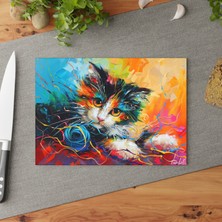 Painted Anarchy Şık Renkli Peyzaj Temperli Cam Kesme Tahtası - Kaymaz ve Çizilmez, Kolay Temizlenen