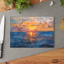 Painted Anarchy Vintage Sanat Cam Kesme Tahtası Seti - Kaymaz Yüzeyli Şık Temperli Cam Kesme Tahtası - Çizilmez