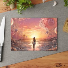 Painted Anarchy Şık  Cam Kesme Tahtası - Çizilmez ve Kolay Temizlenir - Kaymaz Yüzey - Dayanıklı