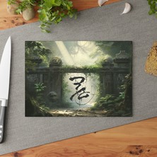 Painted Anarchy Zen Stones Temperli Cam Kesme Tahtası - Şık Tasarım, Kaymaz Yüzey, Çizilmez - Kolay Temizlenebilir