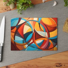 Painted Anarchy Şık Temperli Cam Kesme Tahtası - Çizilmez Kaymaz Yüzey, Kolay Temizlenebilir -