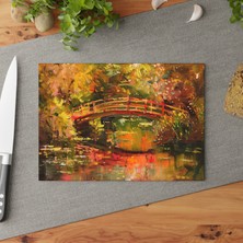 Painted Anarchy Empresyonist Sanat Cam Kesme Tahtası Tasarım - Kaymaz Yüzeyli, Çizilmez,  Şık Temperli Cam