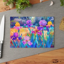 Painted Anarchy Sanatsal Cam Kesme Tahtası - Şık Tasarım, Kaymaz Yüzey, Çizilmez, Kolay Temizlenebilir