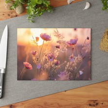 Painted Anarchy Floral Temperli Cam Kesme Tahtası - Şık Tasarım, Kaymaz Yüzey, Çizilmez - Kolay Temizlenebilir